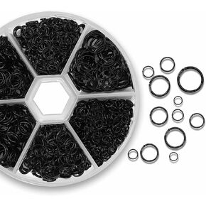 1100Pcs Open Jump Rings, Black Jump Rings Set 304 Stainless-Steel O Ring Connectors Open Rings for Bracelet Earrings Necklace Jewelry Making (4/5/6/7/8/10mm)…