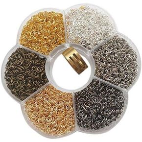 Chenkou Craft 1 Box 6 Colors 3000pcs 5mm Small Open Jump Ring & Ring Jewelry Keychain Making from with 1 pc Jump Ring Open/Close Tool and 1 pc Clear Box (5mm)