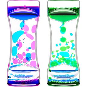 Black Yellow Liquid Motion Bubbler Timer Set of 1, Fidget Timers for Sensory Toys, Oil Water Office Desk Toys for Autism Toys, Relaxing Activity, Christmas Stocking Filler Gift in Saudi Arabia