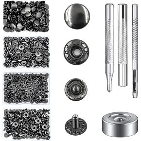 Lesnala 240 Sets 9.5mm Metal Snaps Buttons with Fastener Pliers Press Kit Tool 12 Colors for Leather Rivets Children's Bodysuit Romper Apron Bib Sewing and Crafting Macaron Color