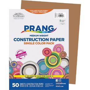Prang (Formerly SunWorks) Construction Paper, Light Brown, 9" x 12", 50 Sheets