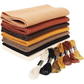 صفائح نسيج اللباد الناعمة باللون البني: 7 لفات من ZAIONE مقاس 8 × 35 بوصة صفائح لباد متنوعة سميكة من القماش للحرف اليدوية in Kuwait