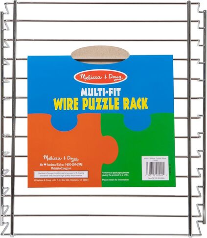 Melissa & Doug Multi-Fit Metal Wire Puzzle Rack 12 Inches Wide And 0.75 Inches Deep - Puzzle Holder Rack Storage Organizer For Kids,Silver in Saudi Arabia