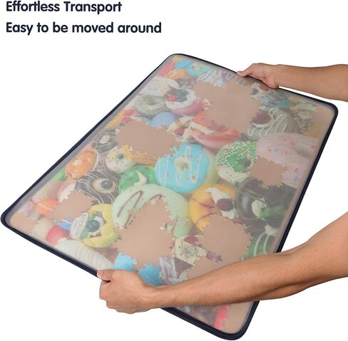 Tektalk Jigsaw Puzzle Board Portable Puzzle Mat for Puzzle Storage Puzzle Saver, Non-Slip Surface (Gray, Up to 1500 Pieces) in Kuwait