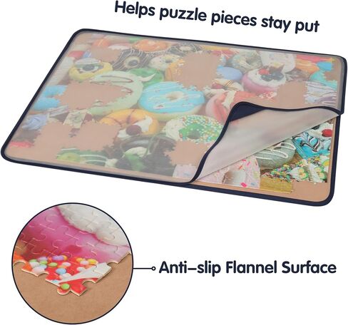 Tektalk Jigsaw Puzzle Board Portable Puzzle Mat for Puzzle Storage Puzzle Saver, Non-Slip Surface (Gray, Up to 1500 Pieces) in Kuwait