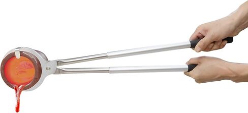 GongYi (5kg-6kg) Stainless Steel Clay Graphite Crucible Tongs Heavy Duty Clamp Pliers Holder for Metal Refining Casting Pouring Copper Gold Silver Melting Furnace Foundry Smelting Tool 26" in Kuwait