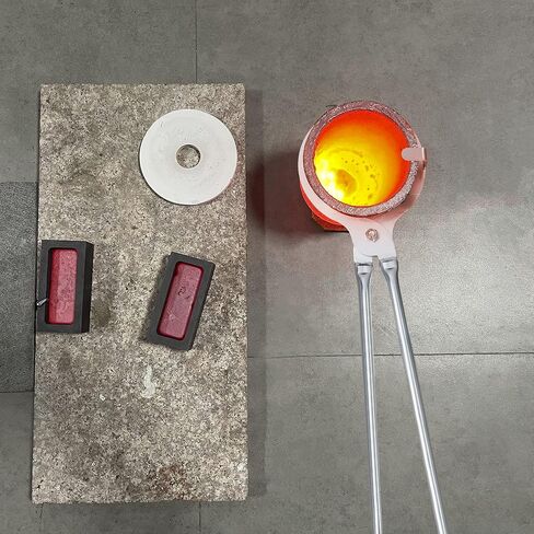 GongYi (5kg-6kg) Stainless Steel Clay Graphite Crucible Tongs Heavy Duty Clamp Pliers Holder for Metal Refining Casting Pouring Copper Gold Silver Melting Furnace Foundry Smelting Tool 26" in Kuwait