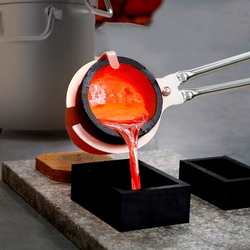 GongYi (5kg-6kg) Stainless Steel Clay Graphite Crucible Tongs Heavy Duty Clamp Pliers Holder for Metal Refining Casting Pouring Copper Gold Silver Melting Furnace Foundry Smelting Tool 26" in Kuwait