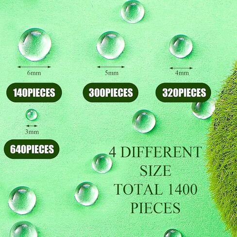 1400 Pieces Dewdrop Water Droplets Embellishments Dewdrop Simulation Round Waterdrop Resin Beads for DIY Scrapbooking Crafts Cell Phone Case Card Making(AB Color) in Saudi Arabia
