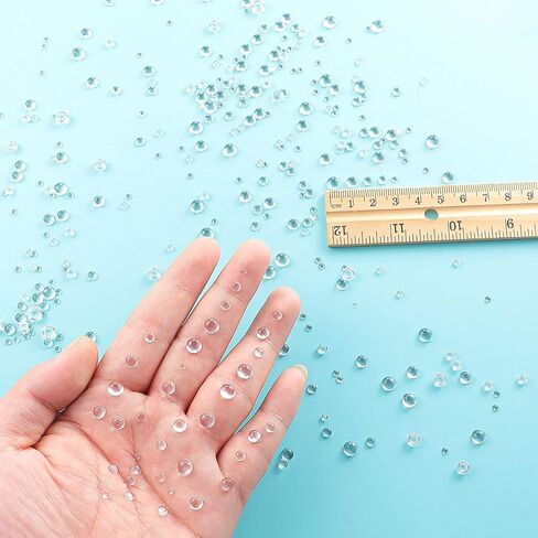 1400 Pieces Dewdrop Water Droplets Embellishments Dewdrop Simulation Round Waterdrop Resin Beads for DIY Scrapbooking Crafts Cell Phone Case Card Making(AB Color) in Saudi Arabia