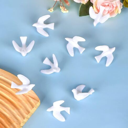 200 Mini Doves for Crafts, 1 Inch Bulk White Dove Miniature Birds for Crafts Wedding Cake Decoration (200PCS 1 Inch) in Saudi Arabia