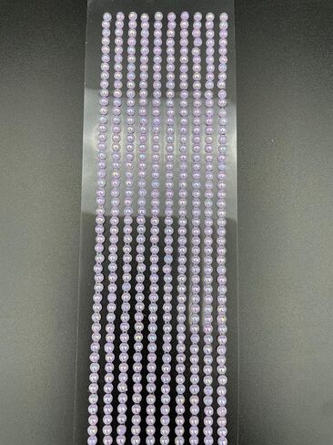 500 x Self Adhesive Pearls Gems 3mm Mini Flat Backed Round Pearls Beads Strips Embellishments (White) in Kuwait