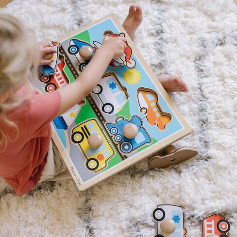 Melissa & Doug Vehicles Jumbo Knob Wooden Puzzle (8 pcs) in Saudi Arabia