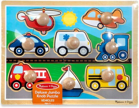 Melissa & Doug Vehicles Jumbo Knob Wooden Puzzle (8 pcs) in Saudi Arabia