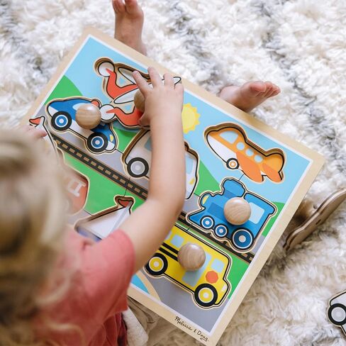 Melissa & Doug Vehicles Jumbo Knob Wooden Puzzle (8 pcs) in Saudi Arabia