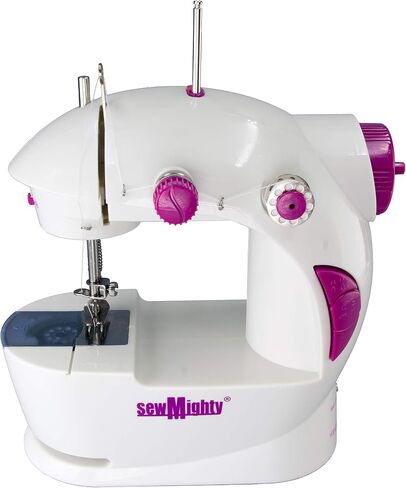 Sew Mighty Mini Sewing Machine for Kids, Beginners, Travel & More- Portable, Battery Powered, use for Traveling, Quick Repairs, Small Projects & Children– Dual-Speed, AC & DC power, Foot Pedal & More in Kuwait