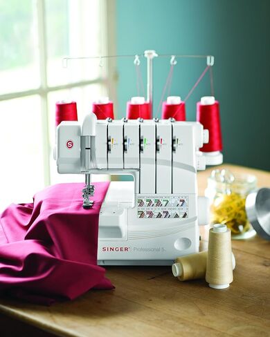 SINGER | Professional 14T968DC Serger Overlock with 2-3-4-5 Stitch Capability, 1300 Stitches per minute, & Self Adjusting - Sewing Made Easy,White in Saudi Arabia