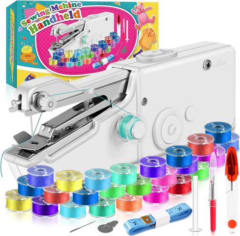 الة خياطة عملية محمولة باليد، الة خياطة صغيرة للخياطة السريعة، ماكينة خياطة محمولة مناسبة للمنزل والسفر والحرف اليدوية in Kuwait