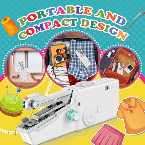 الة خياطة عملية محمولة باليد، الة خياطة صغيرة للخياطة السريعة، ماكينة خياطة محمولة مناسبة للمنزل والسفر والحرف اليدوية in Kuwait