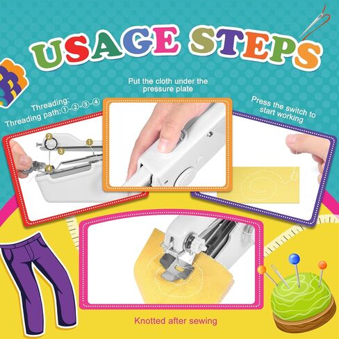 الة خياطة عملية محمولة باليد، الة خياطة صغيرة للخياطة السريعة، ماكينة خياطة محمولة مناسبة للمنزل والسفر والحرف اليدوية in Kuwait