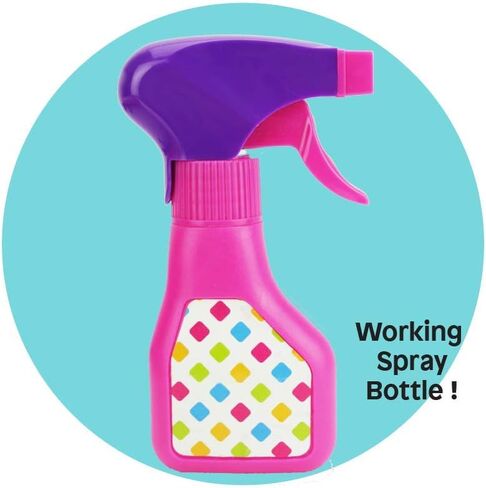 Boley Pretend Play Laundry Playset - Pink and Purple Laundry Toys with Ironing Board, Toy Iron, Spray Bottle, Hangers and Toy Storage Basket for Kids and Toddlers in Kuwait