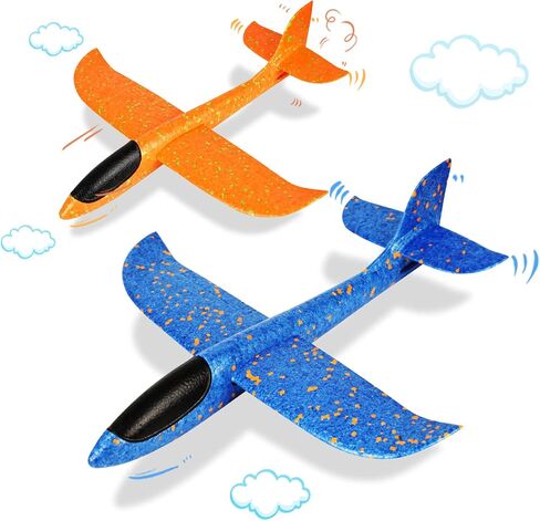 VCOSTORE 2 Pack Foam Airplanes for Kids, 13.3'' Hand Throw Glider Planes in Kuwait