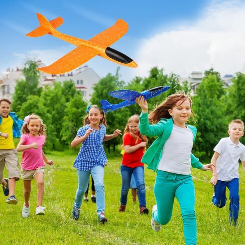 VCOSTORE 2 Pack Foam Airplanes for Kids, 13.3'' Hand Throw Glider Planes in Kuwait