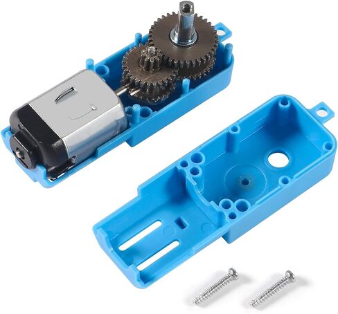 4 قطع محرك تروس معدني TT DC 3V-6V نسبة محرك تروس 1:90 جميع المعادن مخفض السرعة صندوق تروس المحرك محرك محور واحد للروبوت السيارة الذكية DIY RC ألعاب محرك كهربائي علبة التروس الأزرق in Kuwait