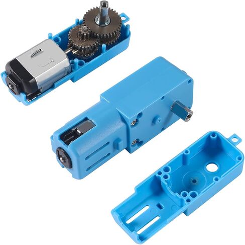 4 قطع محرك تروس معدني TT DC 3V-6V نسبة محرك تروس 1:90 جميع المعادن مخفض السرعة صندوق تروس المحرك محرك محور واحد للروبوت السيارة الذكية DIY RC ألعاب محرك كهربائي علبة التروس الأزرق in Kuwait