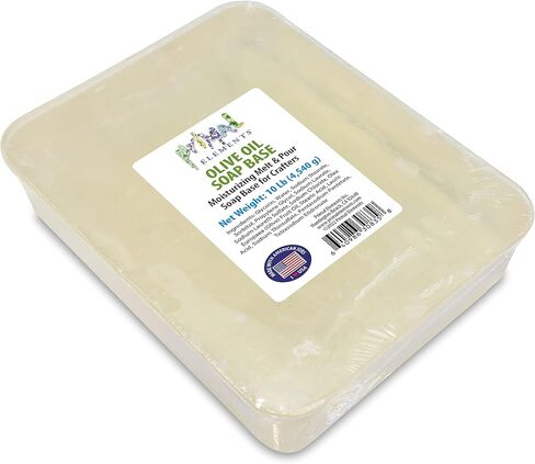 Primal Elements Oatmeal Soap Base - Moisturizing Melt and Pour Glycerin Soap Base for Crafting and Soap Making, Vegan, Cruelty Free, Easy to Cut - 10 Pound in Kuwait