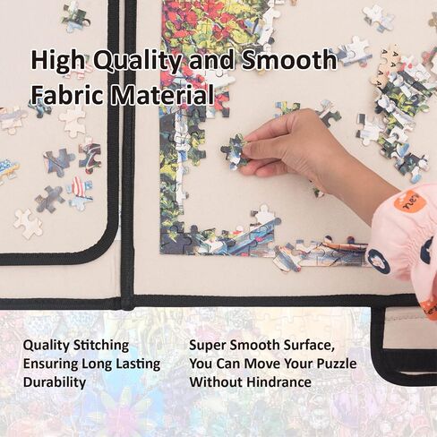 1500 Piece Puzzle Board, Portable Puzzle Board, Puzzle Mat with 1 Handle Bag, 2 Sorting Trays and 6 Colorful Trays, Puzzle Mat for Jigsaw Puzzles, Puzzle Boards for Adults, Non-Slip Surface in Saudi Arabia