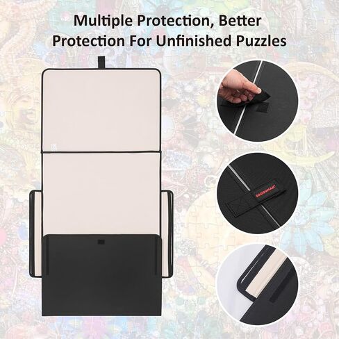 1500 Piece Puzzle Board, Portable Puzzle Board, Puzzle Mat with 1 Handle Bag, 2 Sorting Trays and 6 Colorful Trays, Puzzle Mat for Jigsaw Puzzles, Puzzle Boards for Adults, Non-Slip Surface in Saudi Arabia