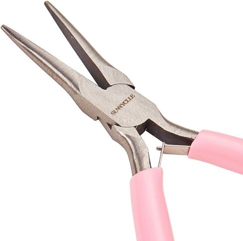 SUNNYCLUE 5 Inch Long Chain Nose Pliers with Flat Jaws Mini Precision Pliers for DIY Jewelry Making Hobby Projects Pink Thin Needle Nose Pliers DIY Craft Tools Bending Wire Plier Tool Supplies in Kuwait