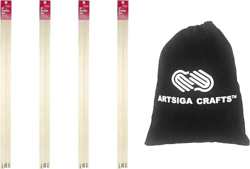 Frank A. Edmunds Regular Canvas Stretcher Bars 8 Inches x 3/4 Inch 4-Pack Bundle with Artsiga Crafts Small Project Bag in Kuwait