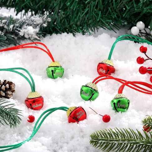 36 قطعة من القلائد جرس الكريسماس، قلادات عطلة الكريسماس، قلادة عيد الميلاد باللونين الاحمر والاخضر مع شرائط للنساء والرجال، اكسسوارات هدايا حفلات الكريسماس، 6 تصميمات، معدن، معدن in Kuwait