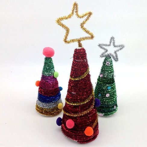 300 قطعة لامعة الأنابيب كلينرز تينسل سيقان الشانيل، 10 ألوان معدنية للأنابيب منظف للحرف اليدوية، الفنون، الزفاف، المنزل، الحفلات، تزيين العطلات 6 مم × 12 بوصة in Kuwait