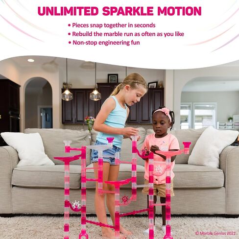 Marble Genius Marble Run Starter Set STEM Toy for Kids Ages 4-12 - 130 Complete Pieces (80 Translucent Marbulous Pieces and 50 Glass Marbles), Construction Building Block Toys, Theme (Dinosaur) in Kuwait