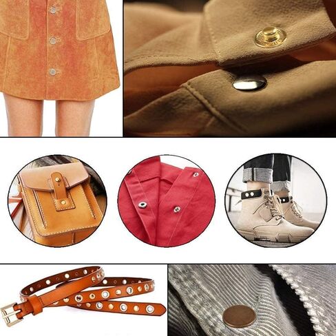 24 Sets Heavy Duty Leather Snap Fasteners Kit, BetterJonny 12.5mm Metal Snap Buttons Press Studs Leather Rivets Snaps with 4 Setter Tools for Clothes Bracelet Jackets Jeans Antique Brass in Kuwait
