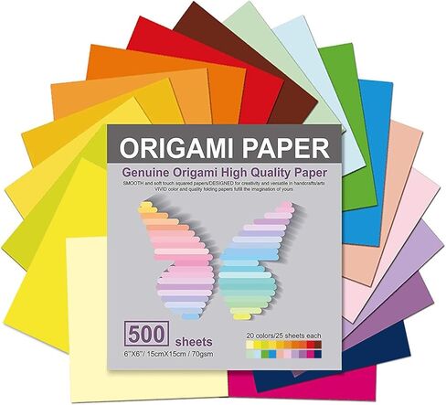 Origami Paper 200 Sheets, 20 Vivid Colors, Double Sided Colors Make Colorful and Easy Origami,6 Inch Square Sheet, for Kids & Adults, Papers, Arts and Crafts Projects (200 Sheets) in Saudi Arabia