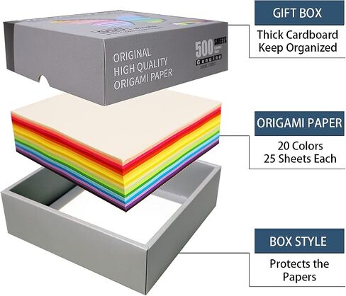 Origami Paper 200 Sheets, 20 Vivid Colors, Double Sided Colors Make Colorful and Easy Origami,6 Inch Square Sheet, for Kids & Adults, Papers, Arts and Crafts Projects (200 Sheets) in Saudi Arabia