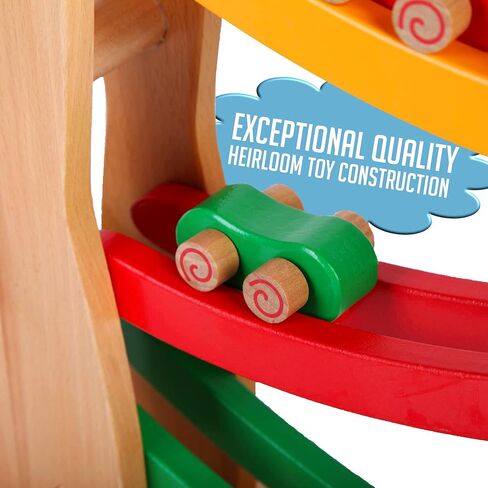 مسار سيارة سباق خشبي من مونتيسوري ماما - ألعاب أطفال للأولاد الصغار من عمر 2 إلى 3 سنوات - مسار سباق من الخشب الصلب الممتاز للأطفال الصغار من سن 3 إلى 5 سنوات - هدية مثالية لألعاب مونتيسوري في عبوة أنيقة - لا تحتاج إلى تجميع in Kuwait