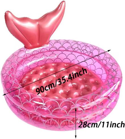 حمامات سباحة كيدي قابلة للنفخ على شكل حورية البحر، حمام سباحة مستدير في الفناء الخلفي للأطفال، حمام سباحة لطيف للتجديف داخلي وخارجي للأطفال الصغار، ألعاب مائية للسباحة على الشاطئ، ألعاب لصيد الأسماك، بركة سباحة (59 بوصة) in Kuwait