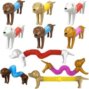 Anditoy 6 Pack Mini Dog Pop Tubes Sensory Toys for Kids Boys Girls Toddlers Christmas Stocking Stuffers Gifts in Kuwait