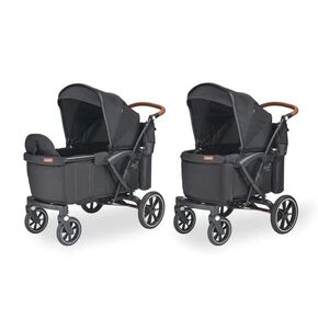 Larktale Sprout Single-to-Double Stroller/Wagon - Expandable and Foldable Stroller Wagon for Kids with Canopy, Storage, and Accessories - Nightcliff Stone