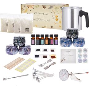 olorvela Candle Making Kit Candle Wax Melter for Candle Making, Candle Wax Melting Pot, Candle Making Supplies Candle Pouring Pitcher with with Metal Candle Wick Hodlers