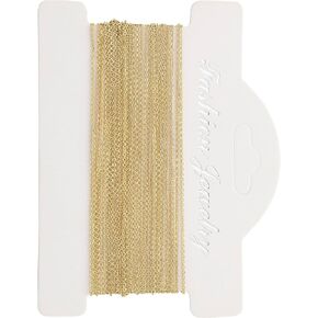 16.4 Feet Necklace Chains for Jewelry Making, Gold Plated Solid Brass Bulk for DIY Necklace Pendant Extender Link Supplies