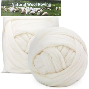 MORFEN 9.5 oz Wool Roving, Needle Felting Wool,Black Fibre Wool Roving Top in Saudi Arabia