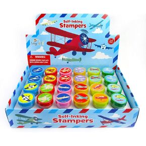 TINYMILLS 24 Pcs Airplane Stampers for Kids Birthday Party Favors Bag Stuffers Pinata Fillers Classroom Rewards Carnival Prizes Gifts