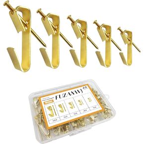 Picture Hangers, 160pcs Picture Hooks with Nails , 10-100lbs Picture Frame Hangers, Professional Picture Hanging kit on Wooden Wall / Drywall for Pictures, Canvas, Mirror, Holds 10-100 lbs（Silver）