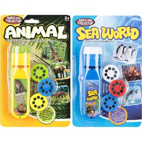 Georgie Porgy Children Projector Toys Educational Science Set Wall Ceiling Tent Torch Toddler Flashlight for Kids Gifts for Boys Girls (Dinosaur)